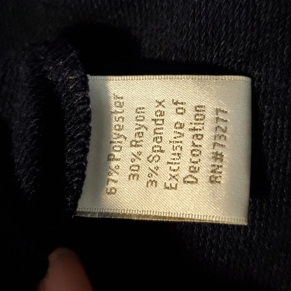 Lauren Conrad Dark Navy Ruffle Top Applique M - Picture 9 of 10